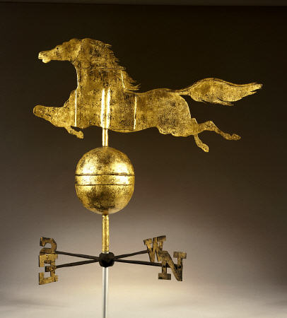 A Gilded Sheet Iron Weathervane In The Form Of A Galloping Horse od 