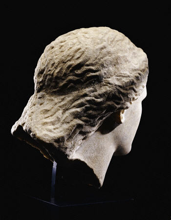 A Greek Marble Female Head From Behind od 