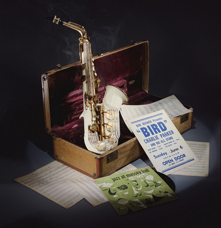 A Group Of Charlie Parker Memorabilia Including An Early 1950s Grafton Alto Saxophone Of Cream Acryl od 