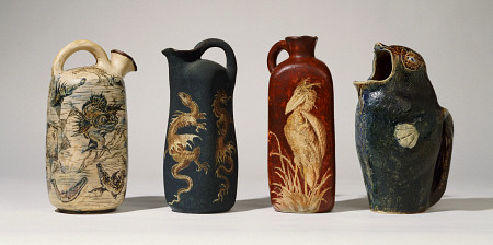 A Group Of Martin Brothers Stoneware Jugs Circa 1888-1889,  And A Martin Brothers Character Jug-Mode od 