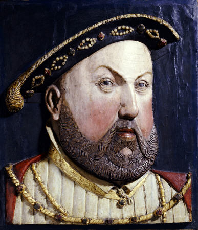 An Augsberg Polychrome Limewood Relief Of Henry Viii, After Hans Holbein The Younger, Mid 16th Centu od 