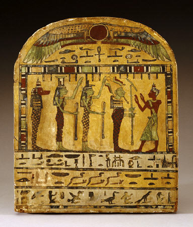 An Egyptian Painted Wood Stela Dynasty XXV-XXVI, Circa 712-525 B od 