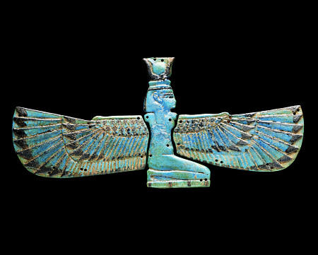 An Egyptian Turquoise Glazed Composition Pectorial In The Form Of A Winged Isis od 