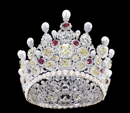 An Extraordinary Coloured Diamond, Diamond, Natural Pearl And Ruby Crown od 
