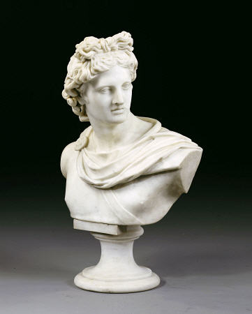 An Italian White Marble Bust Of The Apollo Belvedere After The Antique, Second Half 19th Century od 