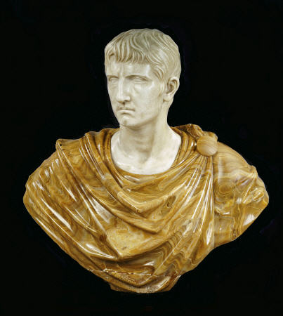 An Italian White Marble Bust Of Caesar Augustus od 