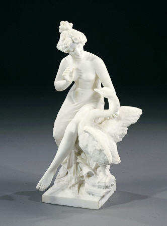 An Italian White Marble Group Of Leda And The Swan od 