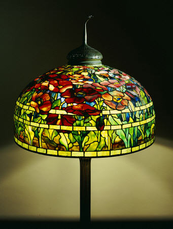 An Oriental Poppy Leaded Glass Floor Lamp By Tiffany Studios od 