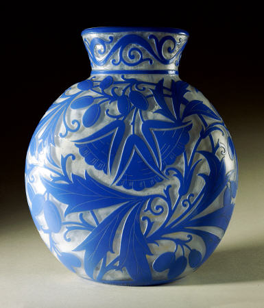 An Overlaid, Etched And Polished Daum Glass Vase od 