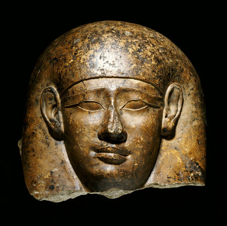 An Over Life-Size Limestone Head From An Anthropoid Sarcophagus od 