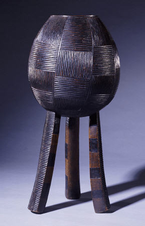 An Ovoid Swazi Vessel With Chequerboard Horizontal And Vertical Grooves od 