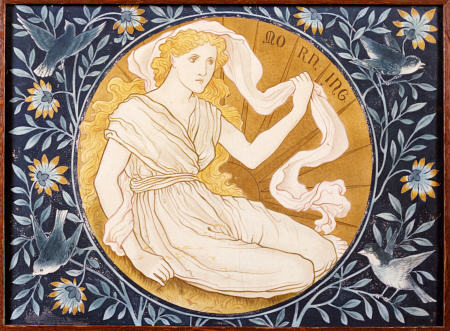 A Painted And Gilt Earthenware Plaque Entitled ''Morning? od 