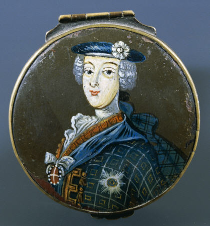 A Painted Metal Snuff Box, The Cover With A Half Length Portrait Of Prince Charles Edward Stuart (17 od 
