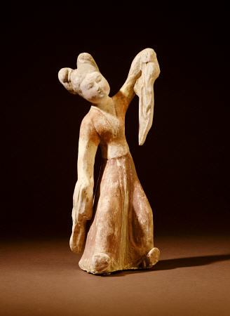A Painted Pottery Figure Of A Dancer od 