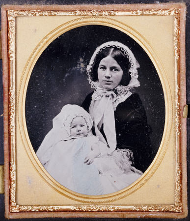 A Quarter Plate Ambrotype Of A Mother And Child od 