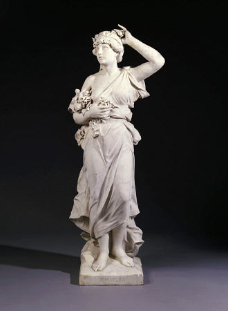 A Set Of Four Italian White Marble Figures Emblematic Of The Seasons -Spring, Late 19th Century od 