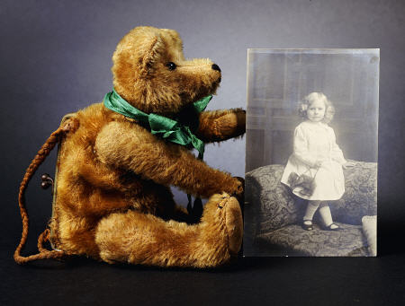A Teddy Bear Purse With Honey Golden Mohair od 
