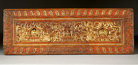 A Tibetan Gilt Wooden Manuscript Cover, circa 15th century od 