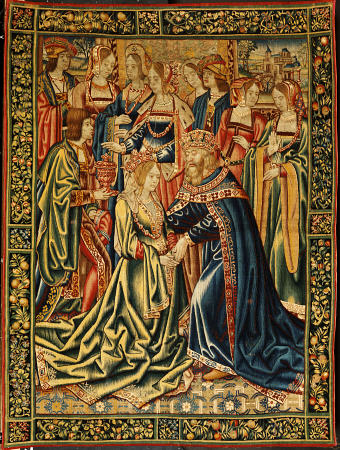 A Tournai Tapestry In Wools And Silks Depicting A Royal Marriage od 