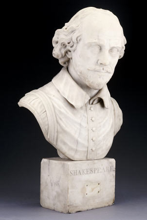 A Victorian Sculpted White Marble Bust Of William Shakespeare, Probably Mid 19th Century od 