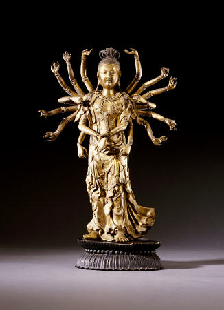 A Well-Cast Gilt-Bronze Figure Of A Multi-Armed Bodhisattva od 