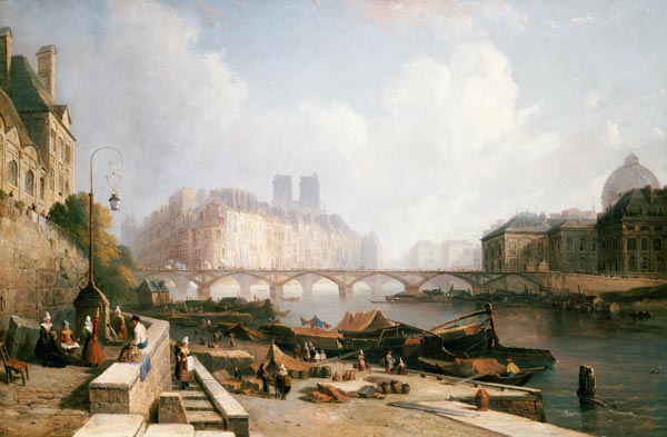 A View Of Ile De La Cite, Paris, From The Quai Du Louvre With The Pont Des Arts And The Pont Neuf In od 