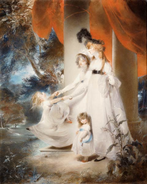Portrait Of Mrs Ayscoghe  Boucherett With Her Two Eldest Children, Emilia And Ayscoghe, And Her Half od 