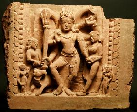 A Central Indian Mottled Red Sandstone Figure Of Siva Nataraja Dancing With The Weight On The Left L