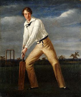 A Cricketer At The Crease