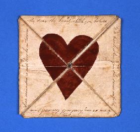 An Early Hand-Made Puzzle Purse Valentine, Circa 1790