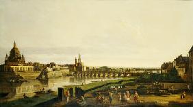 A View Of Dresden From The Right Bank Of The River Elbe Above The Augustusbrucke
