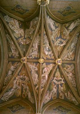 Angels and the Symbols of the Evangelists, from the ceiling of the Chapel, 15th century (photo)