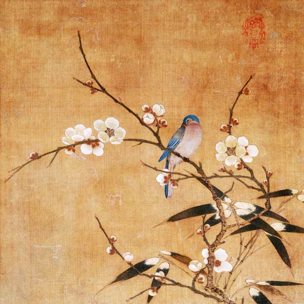 Blue Bird On A Plum Branch With Bamboo od 