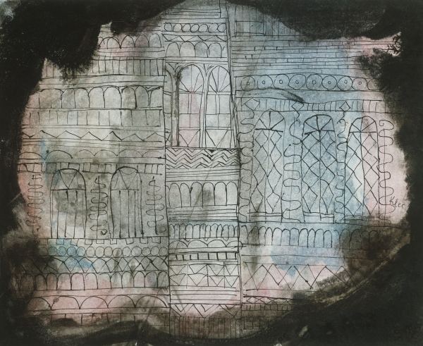 Burning Castle, 1920 (black ink & w/c)  od 