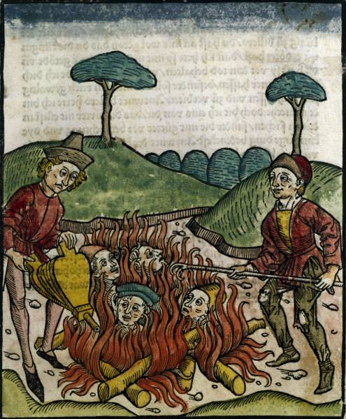 Burning of liars / Woodcut / 1483 od 