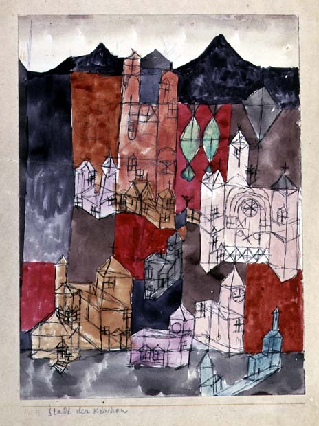 City of Churches, 1918 (no 99) (pen, pencil & w/c on paper on cardboard)  od 