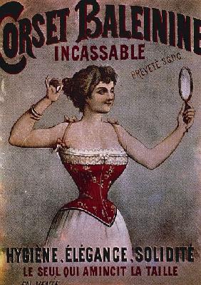Corset Baleinine Incassable, advertisement for corsets, poster