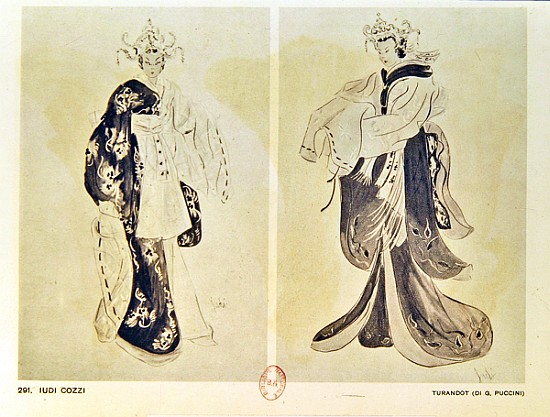 Costume designs for the opera ''Turandot'' by Giacomo Puccini (1858-1924) by Cozzi, Iudi od 