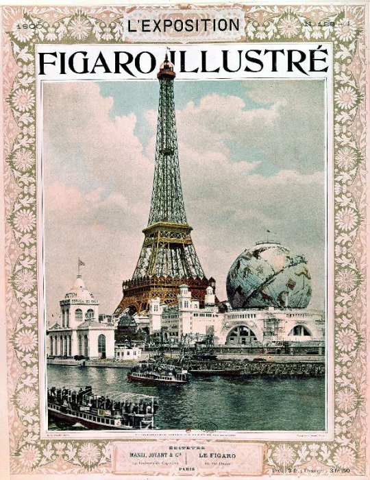 Cover of magazine Le Figaro Illustre : world fair in Paris, 1900 : Eiffel Tower, engraving od 