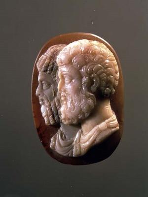 Cameo depicting Marcus Aurelius (121-180) and Lucius Verus (130-169) Roman (onyx) od 