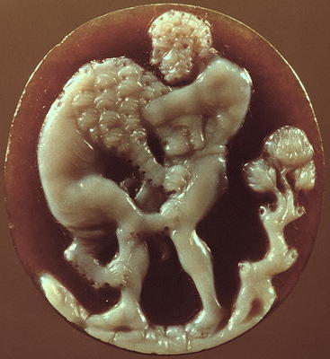 Cameo of Hercules and the Nemean Lion, 1st century BC (onyx) od 