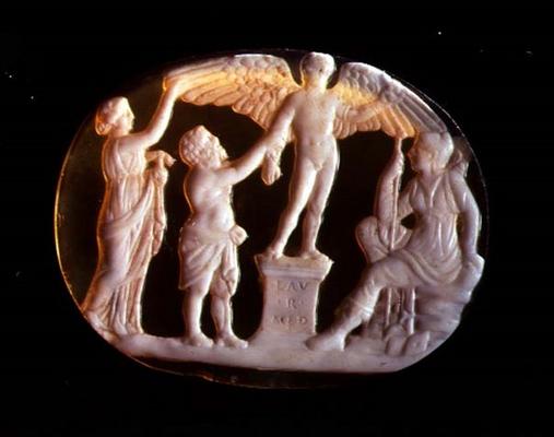 Cameo of Icarus and Daedalus with Persephone and Artemis, 1st century od 