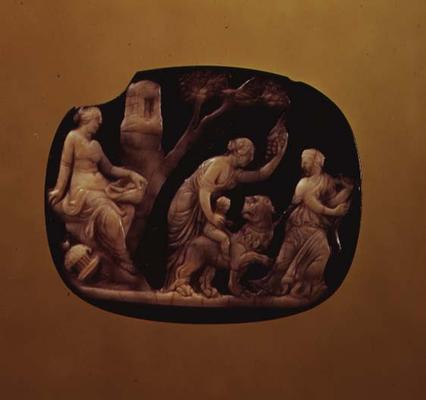 Cameo of the childhood of Dionysus, 1st century BC (agate and onyx) od 