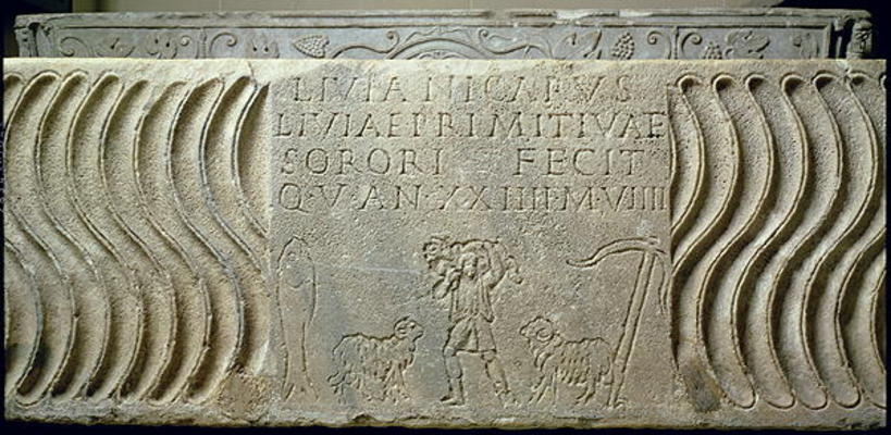 Christian Sarcophagus of Livia Primitiva, Roman (basalt) od 