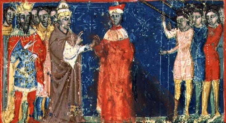 Codex Correr I 383 Doge Sebastiani Ziani receives a petition from Pope Alexander III (1159-81) and E od 