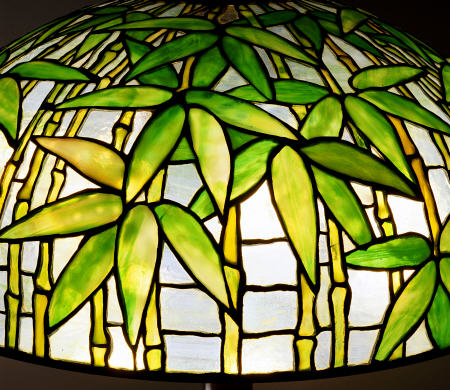 Detail From A ''Bamboo'' Leaded Glass And Bronze Table Lamp, Tiffany Studios od 