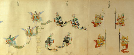 Detail From An Illustrated Manuscript Depicting 44 Varieties Of Bugaku Dances od 