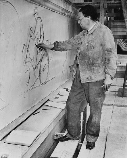 Diego Rivera working Detroit Industry Murals od 