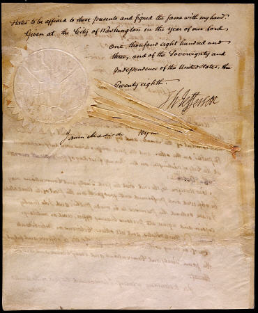 Document Constituting The Proclamation Of The Louisiana Purchase Treaty Signed By Thomas Jefferson A od 