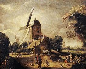 Landscape w.Windmill / Flem.Paint./ C17